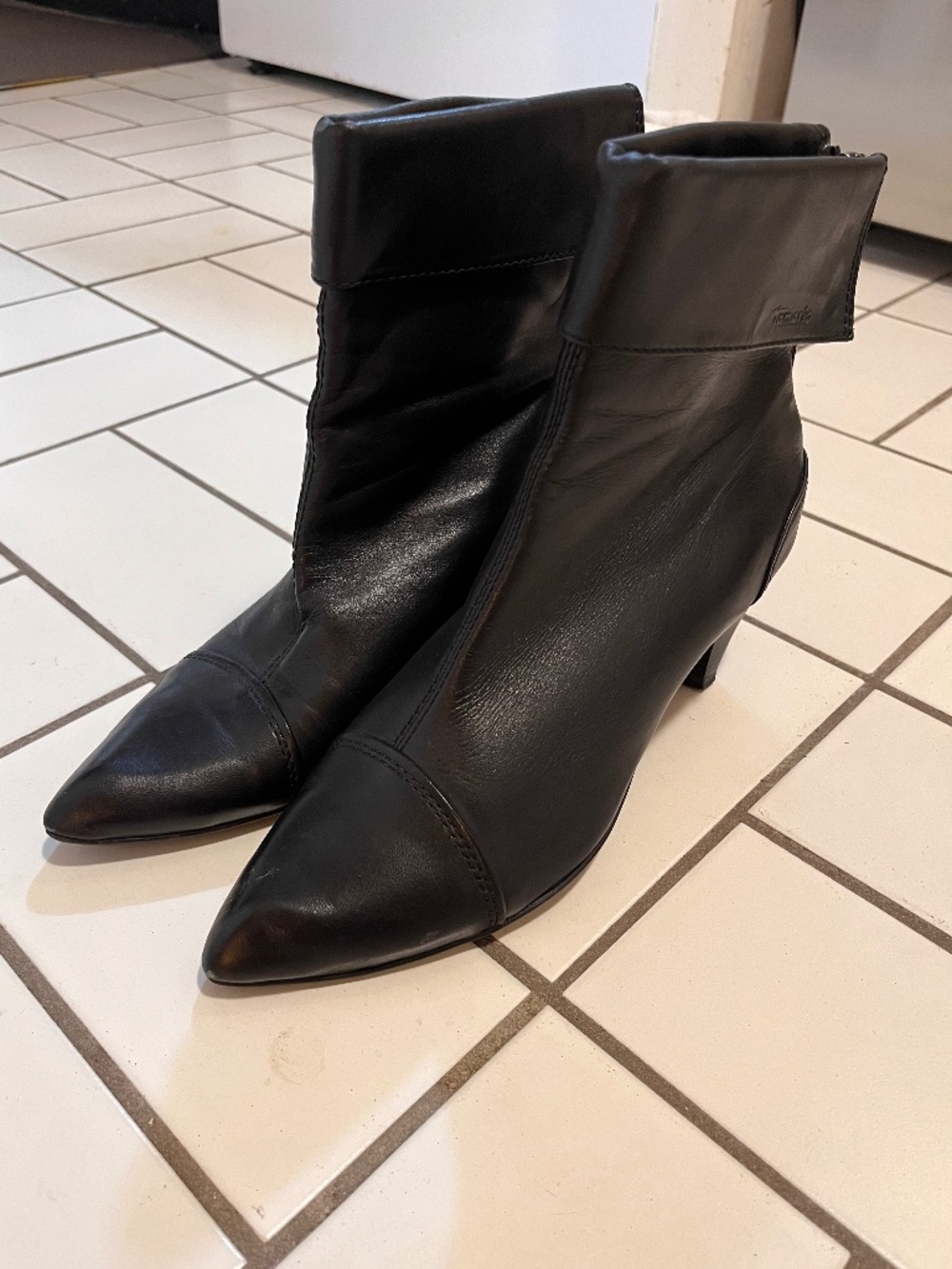 Tamaris - Black Leather Boots with Heels